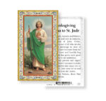 Saint Jude-Thanksgiving Novena Gold-Stamped Holy Card - 100 Pack