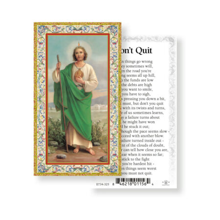 Saint Jude-Don't Quit Gold-Stamped Holy Card - 100 Pack