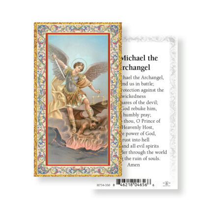Saint Michael the Archangel Gold-Stamped Holy Card - 100 Pack