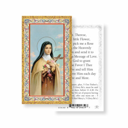 Saint Therese-Pick Me a Rose Gold-Stamped Holy Card - 100 Pack