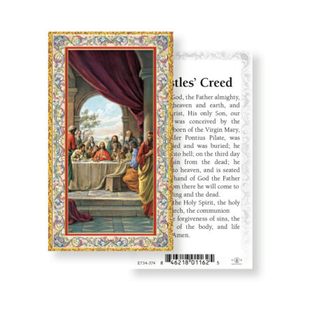 Apostles' Creed - Last Supper Gold-Stamped Holy Card - 100 Pack