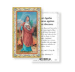 Saint Agatha Gold-Stamped Holy Card - 100 Pack