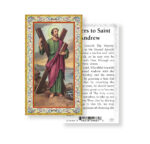 Saint Andrew Gold-Stamped Holy Card - 100 Pack
