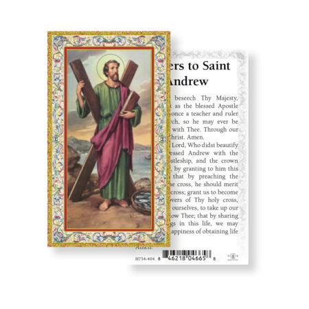 Saint Andrew Gold-Stamped Holy Card - 100 Pack