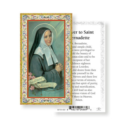 Prayer to Saint Bernadette Gold-Stamped Holy Card - 100 Pack