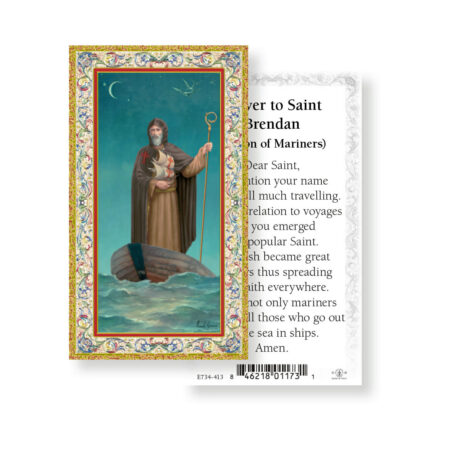 Saint Brendan Gold-Stamped Holy Card - 100 Pack