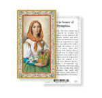 Saint Dymphna Gold-Stamped Holy Card - 100 Pack
