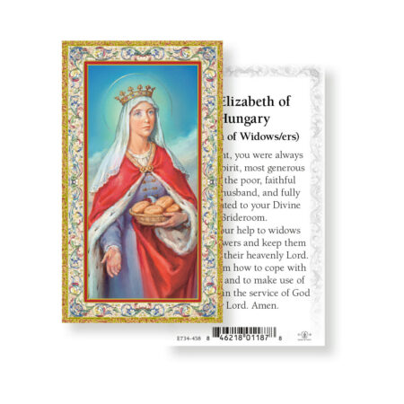 St. Elizabeth of Hungary, Widows & Widoers Gold-Stamped Holy Card - 100 Pack
