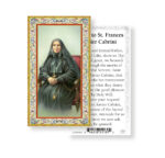 Saint Frances Cabrini Gold-Stamped Holy Card - 100 Pack