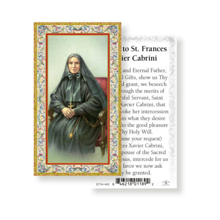 Saint Frances Cabrini Gold-Stamped Holy Card - 100 Pack