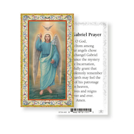 Saint Gabriel Gold-Stamped Holy Card - 100 Pack
