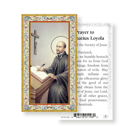 Saint Ignatius of Loyola Gold-Stamped Holy Card - 100 Pack