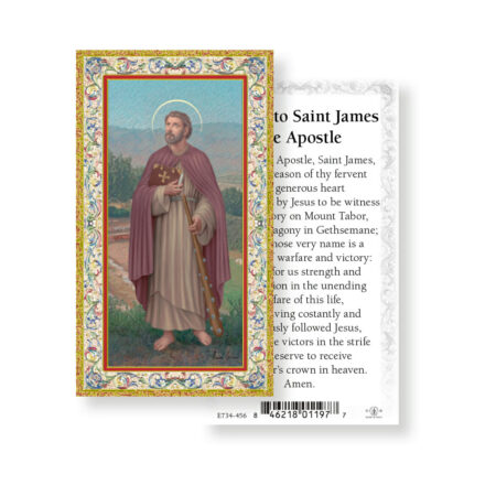 Saint James the Apostle Gold-Stamped Holy Card - 100 Pack