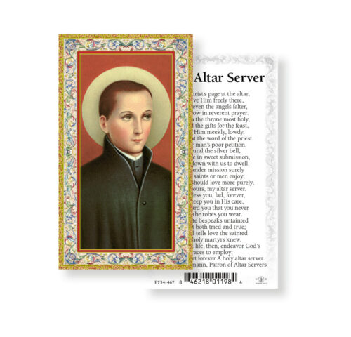 An Altar Server Gold-Stamped Holy Card - 100 Pack