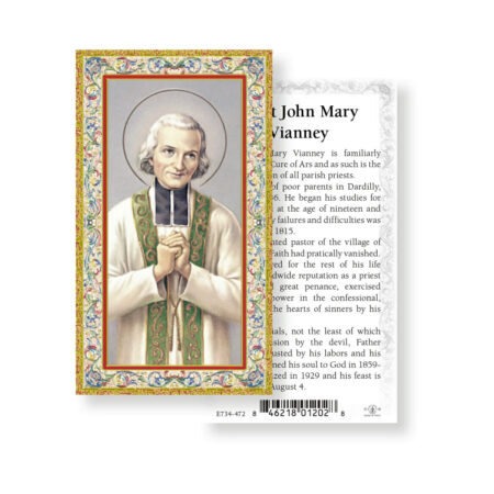 Saint John Mary Vianney Gold-Stamped Holy Card - 100 Pack