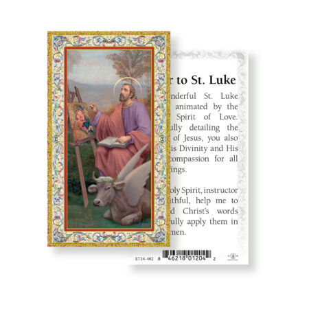 Saint Luke Gold-Stamped Holy Card - 100 Pack