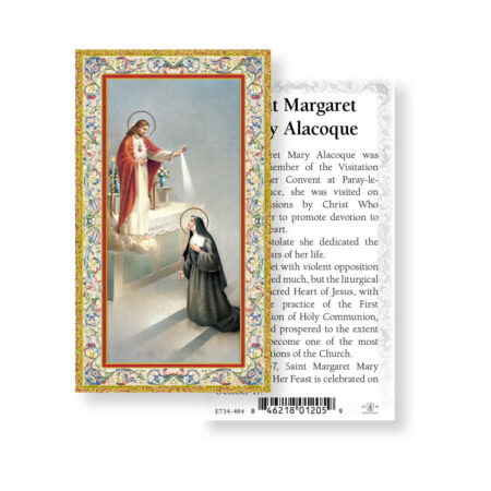 Saint Margaret Mary Alacoque Gold-Stamped Holy Card - 100 Pack