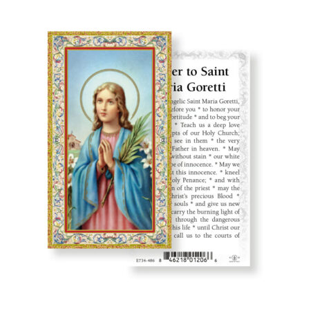 Saint Maria Goretti Gold Stamped Holy Card - 100 Pack