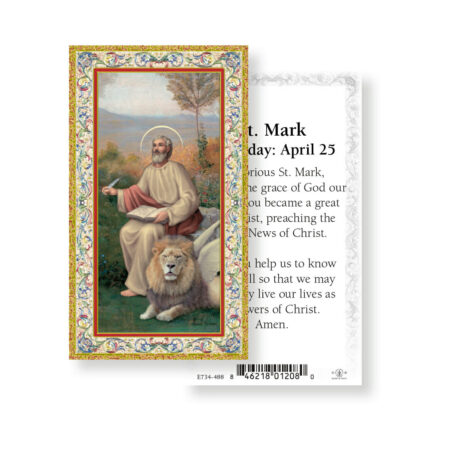 Saint Mark Gold-Stamped Holy Card - 100 Pack