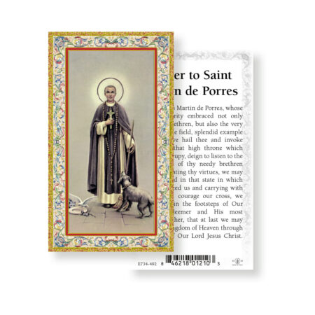 Saint Martin de Porres Gold-Stamped Holy Card - 100 Pack