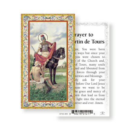 Saint Martin de Tours Gold-Stamped Holy Card - 100 Pack