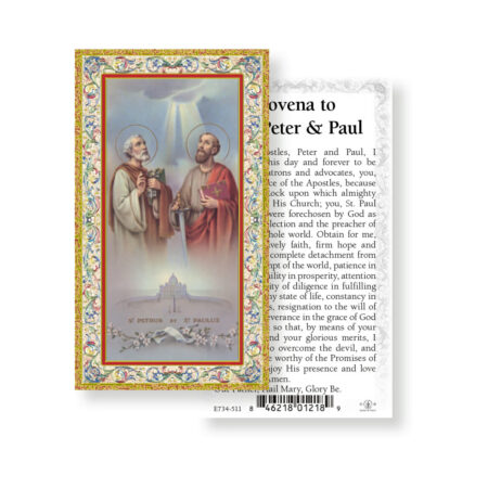 Saints Peter and Paul Gold-Stamped Holy Card - 100 Pack