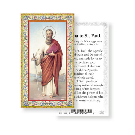 Saint Paul Gold-Stamped Holy Card - 100 Pack
