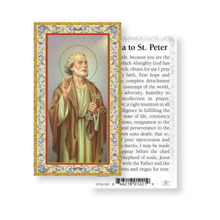 Saint Peter Gold-Stamped Holy Card - 100 Pack