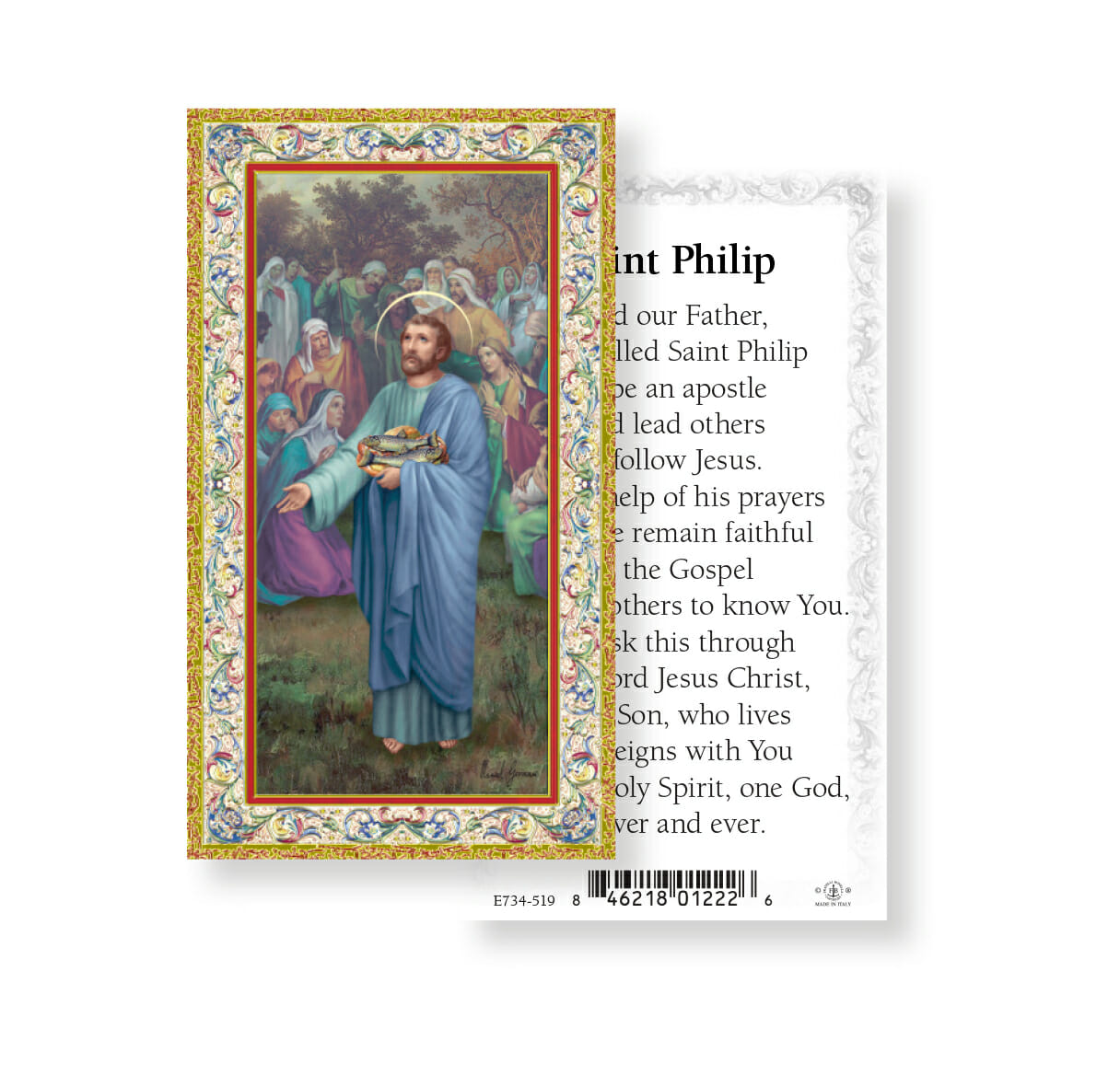 Saint Philip Gold-Stamped Holy Card - 100 Pack - Buy Religious Catholic ...