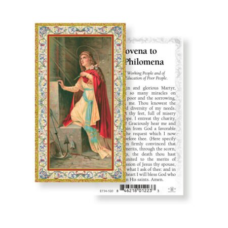 Saint Philomena Gold-Stamped Holy Card - 100 Pack