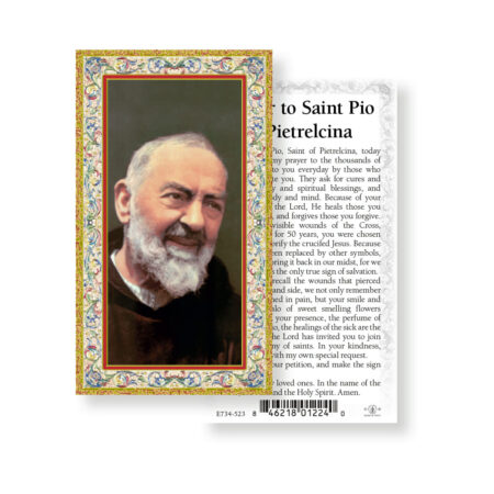 Saint Pio Gold-Stamped Holy Card - 100 Pack