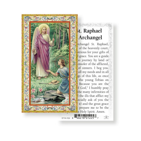 Saint Raphael the Archangel Gold-Stamped Holy Card - 100 Pack