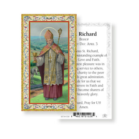 Saint Richard Gold-Stamped Holy Card - 100 Pack