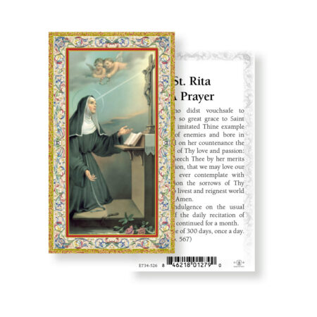 Saint Rita Gold-Stamped Holy Card - 100 Pack