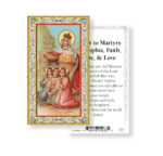 Saint Sophia Gold-Stamped Holy Card - 100 Pack