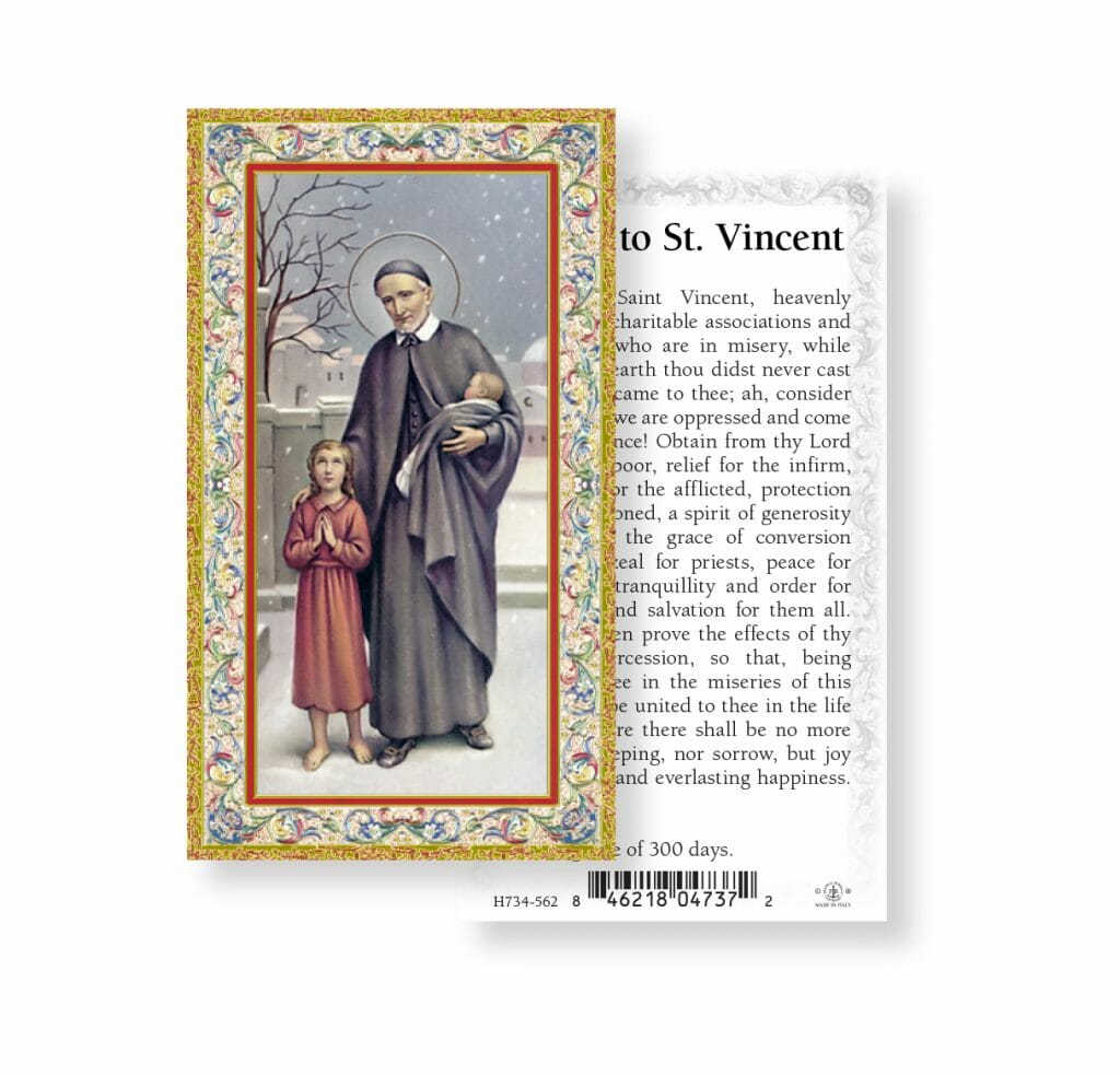 Saint Vincent de Paul Gold-Stamped Holy Card - 100 Pack - Buy Religious ...