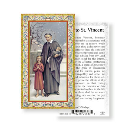 Saint Vincent de Paul Gold-Stamped Holy Card - 100 Pack