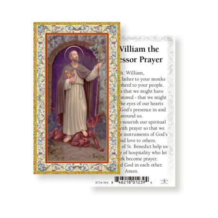 Saint William Gold-Stamped Holy Card - 100 Pack