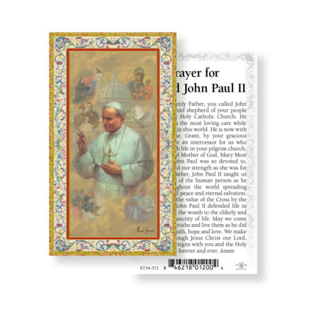Saint John Paul II Gold-Stamped Holy Card - 100 Pack