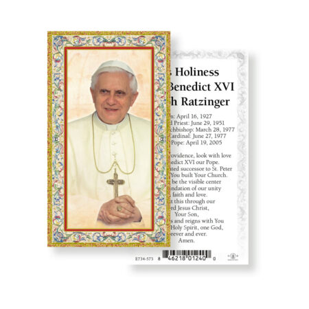 Pope Benedict XVI Gold-Stamped Holy Card - 100 Pack