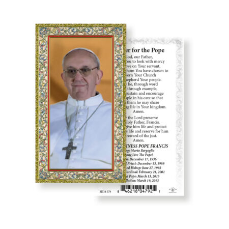 Pope Francis Gold-Stamped Holy Card - 100 Pack