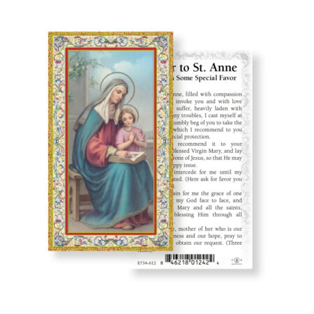 Saint Anne Gold-Stamped Holy Card - 100 Pack