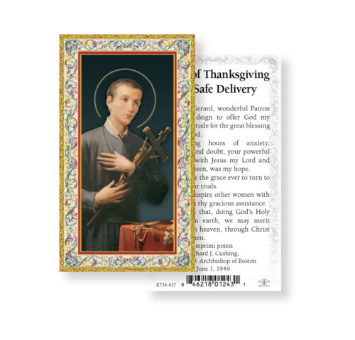 Saint Gerard Gold-Stamped Holy Card - 100 Pack