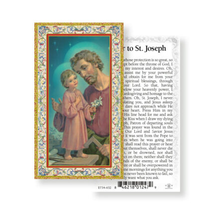 Saint Jospeh 50th Year Prayer Gold-Stamped Holy Card - 100 Pack
