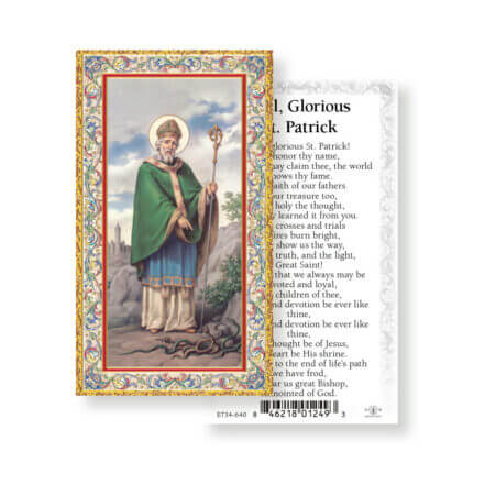 Saint Patrick Gold-Stamped Holy Card - 100 Pack