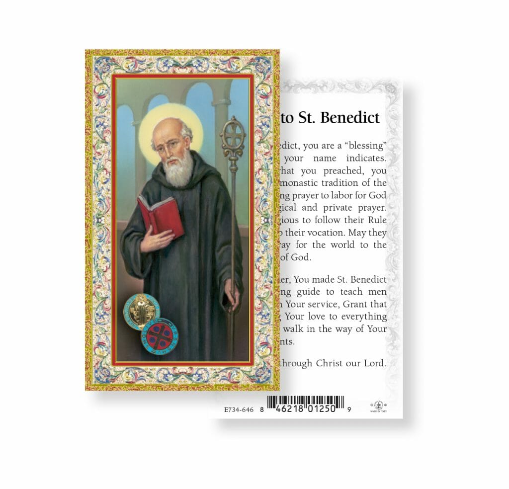 Saint Benedict Gold-Stamped Holy Card - 100 Pack - Buy Religious ...