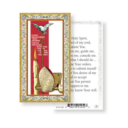 Confirmation Holy Spirit Gold-Stamped Holy Card - 100 Pack