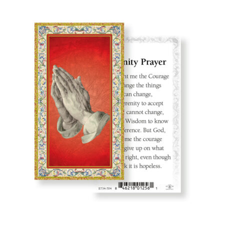 Serenity Prayer Gold-Stamped Holy Card - 100 Pack