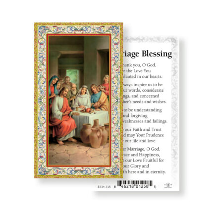 Wedding Couple Gold-Stamped Laminated Holy Card – Marriage Blessing Prayer – 2.0" x 4.0" – 100 Pack