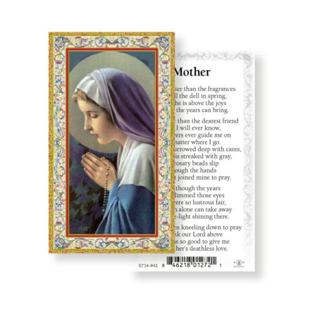 Mother Madonna Gold-Stamped Holy Card - 100 Pack